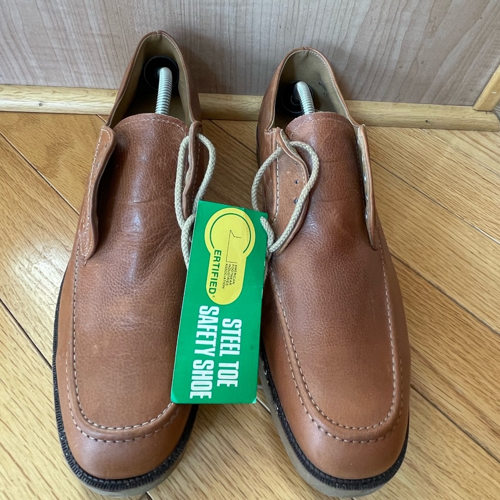 Vintage RICO ANSI Steel Toe Work Safety Lace Up Shoe Brown Leather Size 13 M-New